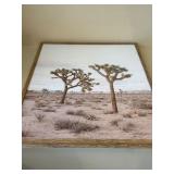 Set of 2 Framed Desert Prints Joshua Tree Llama Wood Frames Decor