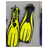 Mixed Scuba Snorkel Gear Lot Tilos Wetsuit Fins Booties Bags Good