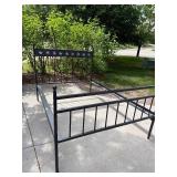Room & Board Parsons Full Platform Bed Jamie Flower Natural Steel