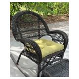 Pier 1 Wicker Patio Rocking Chair & Ottoman Brown w/ Cushion 43in High