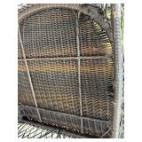 Pier 1 Wicker Patio Rocking Chair & Ottoman Brown w/ Cushion 43in High
