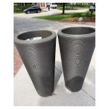 Crescent Garden Bleeker Bronze Tapered Planters 15.75x38 Pair