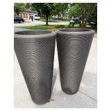 Crescent Garden Bleeker Bronze Tapered Planters 15.75x38 Pair