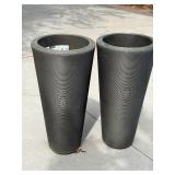Crescent Garden Bleeker Bronze Tapered Planters 15.75x38 Pair