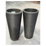 Crescent Garden Bleeker Bronze Tapered Planters 15.75x38 Pair