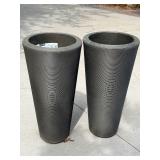 Crescent Garden Bleeker Bronze Tapered Planters 15.75x38 Pair