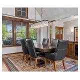 Stanley Furniture Urban Comfort Mahogany Dining Set Table 6 Leather Chairs