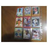 Double Sided Page of Baseball Card Lot in Binder Page