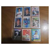 Double Sided Page of Baseball Card Lot in Binder Page
