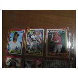 Double Sided Page of Baseball Card Lot in Binder Page