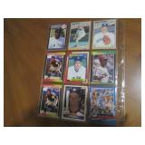 Double Sided Page of Baseball cards