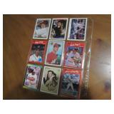Double Sided Page of Vintage Baseball Card Lot in Binder Page
