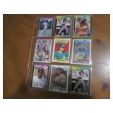 Double Sided Page of Vintage Baseball Card Lot in Binder Page
