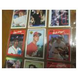 Double Sided Page of Vintage Baseball Card Lot in Binder Page