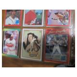 Double Sided Page of Vintage Baseball Card Lot in Binder Page