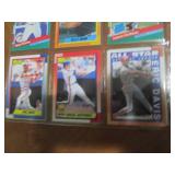 Double Sided Page of Baseball Trading Card Lot in Pocket Page