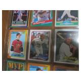 Double Sided Page of Baseball Trading Card Lot in Pocket Page