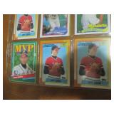 Double Sided Page of Baseball Trading Card Lot in Pocket Page