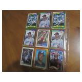 Double Sided Page of Baseball Card Assortment in Pocket Pages