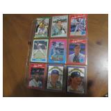 Double Sided Page of Mixed Baseball Card Assortment in Binder Page