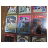 Double Sided Page of Mixed Baseball Card Assortment in Binder Page