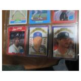 Double Sided Page of Mixed Baseball Card Assortment in Binder Page