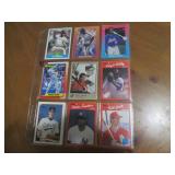 Double Sided Page of Vintage Baseball Card Mixed Lot - Ryne Sandberg, Deion Sanders & More