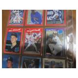 Double Sided Page of Vintage Baseball Card Mixed Lot - Ryne Sandberg, Deion Sanders & More