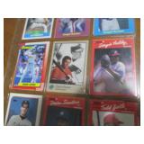 Double Sided Page of Vintage Baseball Card Mixed Lot - Ryne Sandberg, Deion Sanders & More