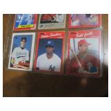 Double Sided Page of Vintage Baseball Card Mixed Lot - Ryne Sandberg, Deion Sanders & More