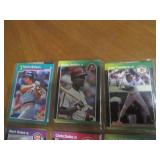 Double Sided Page of Sleeve of sports cards featuring Mark McGuire, Jose Canseco, Mark Grace, Bo Jackson, Roger Clemons and More Players