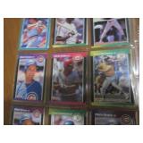 Double Sided Page of Sleeve of sports cards featuring Mark McGuire, Jose Canseco, Mark Grace, Bo Jackson, Roger Clemons and More Players