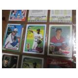 Double Sided Page of Assorted Baseball Cards