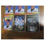 Double Sided Page of Mixed Lot Baseball Cards Featuring Will Clark, Griffey Jr. & Clemens