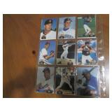 Double Sided Page of Assorted Baseball Trading Cards in Plastic Sleeve