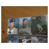 Double Sided Page of Assorted Baseball Trading Cards in Plastic Sleeve