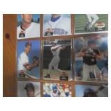 Double Sided Page of Assorted Baseball Trading Cards in Plastic Sleeve