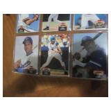 Double Sided Page of Assorted Baseball Trading Cards in Plastic Sleeve