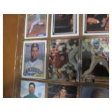 Double Sided Page of Assorted Baseball Trading Cards in Plastic Sleeve