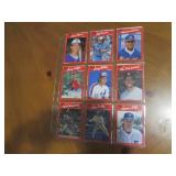 Double Sided Page of Basketball & Baseball Trading Card Binder Mixed Lot