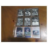 Double sided page of baseball cards including an assortment of years and players