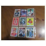 Double Sided Page of Mixed Lot Baseball & Football Trading Cards