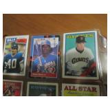 Double Sided Page of Mixed Lot Baseball & Football Trading Cards