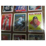 Double Sided Page of Mixed Lot Baseball & Football Trading Cards