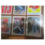 Double Sided Page of Mixed Lot Baseball & Football Trading Cards