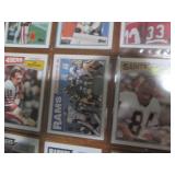 Double Sided Page of Mixed Lot Baseball & Football Trading Cards