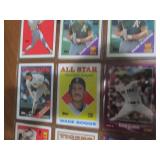 Double Sided Page of Mixed Lot of Sports Trading Cards in Plastic Page
