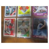 Double Sided Page of Mixed Lot of Sports Trading Cards in Plastic Page