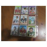 Double Sided Page of Vintage NFL Football Card Mixed Lot in Binder Sleeve