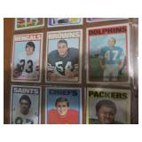 Double Sided Page of Vintage NFL Football Card Mixed Lot in Binder Sleeve